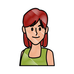 Woman face smiling cartoon icon vector illustration graphic design