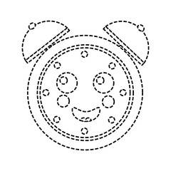 kawaii cartoon clock alarm character vector illustration sticker design