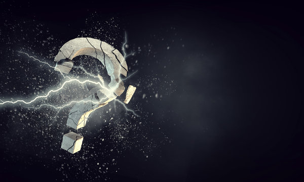 Problem solving concept. Mixed media