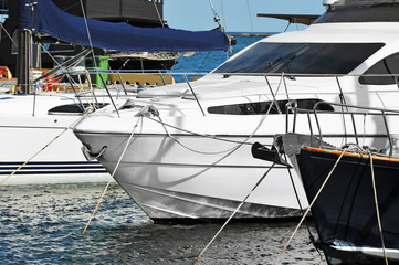 Fototapeta premium Motor yacht in jetty