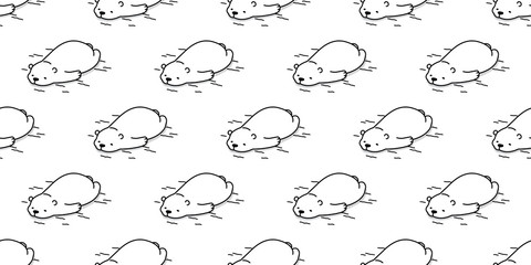 bear seamless Polar bear vector pattern sleepy isolated wallpaper background