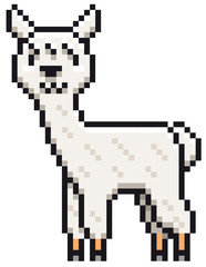 Vector illustration of Alpaca cartoon - Pixel design