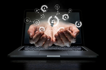 Social connection and networking. Mixed media