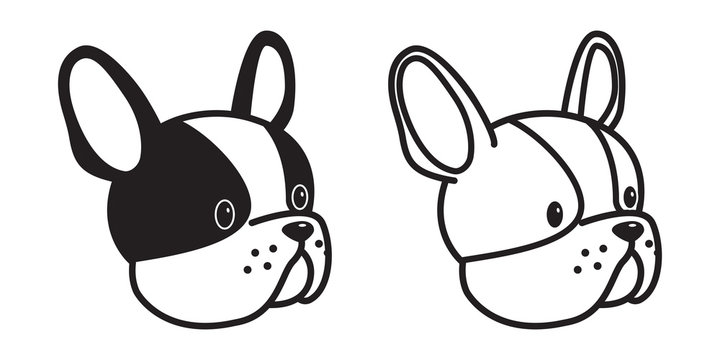 dog vector French bulldog icon head face illustration character cartoon doodle 