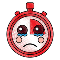 sad chronometer kawaii icon image vector illustration design 