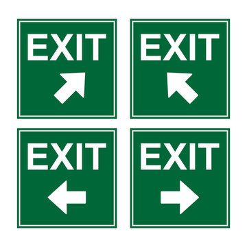 Exit Sign Set Vector