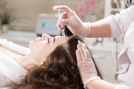 The Concept Of Mesotherapy. Thrust To Strengthen The Hair And Their Growth