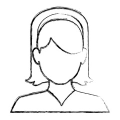 Woman faceless avatar icon vector illustration graphic design