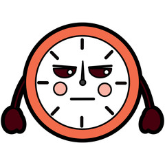 angry clock kawaii icon image vector illustration design 