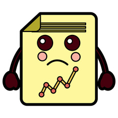 document sheet graph kawaii cartoon vector illustration