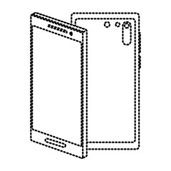 Smartphone frontview and backview icon vector illustration graphic design