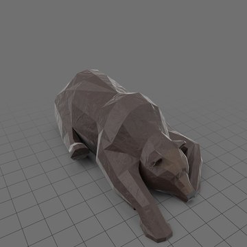 Stylized brown bear lying down