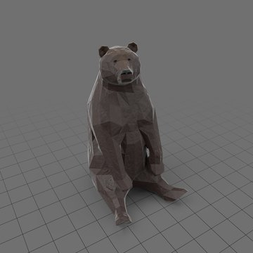 Stylized brown bear sitting