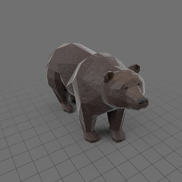 Stylized brown bear standing