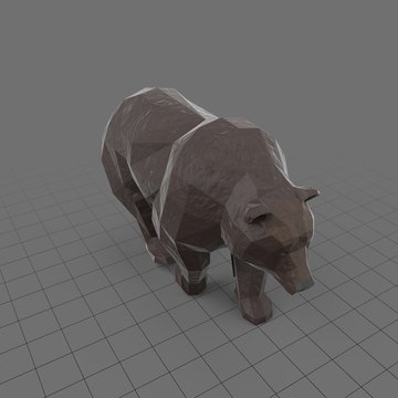 Stylized brown bear walking