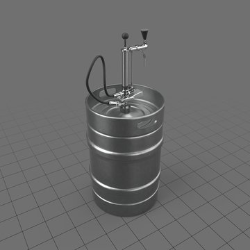 Full size beer keg with tap