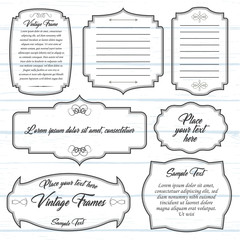 Vintage frames with text vector