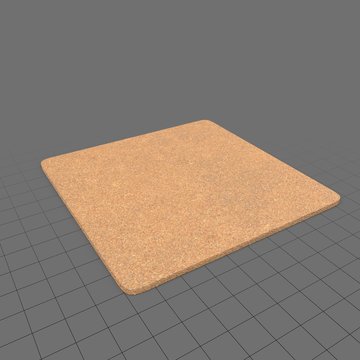 Single square cork coaster