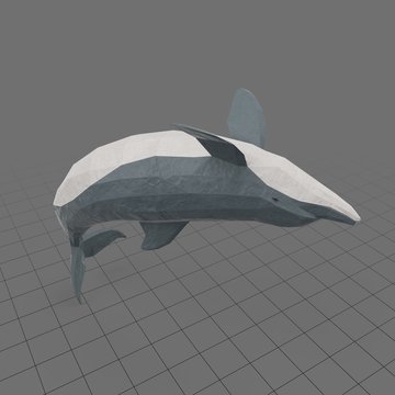 Stylized dolphin in backflip