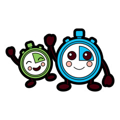 cartoon chronometer countdown speed timer object vector illustration