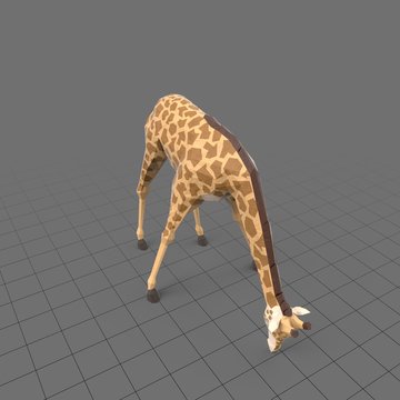 Stylized giraffe drinking