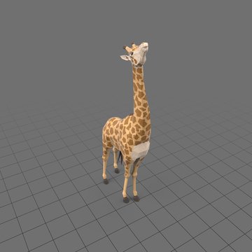 Stylized giraffe eating