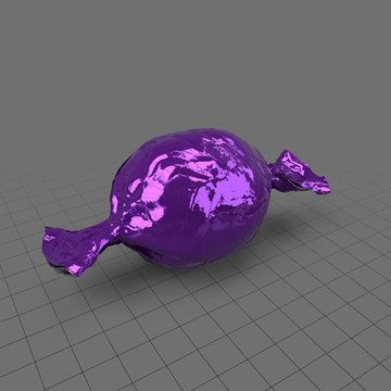 Hard candy in purple wrapper