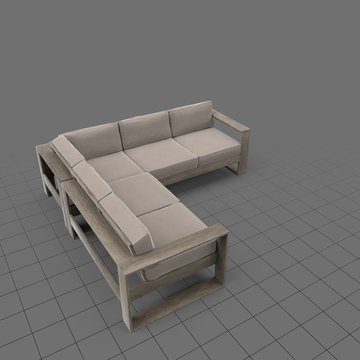 Wood frame patio sectional