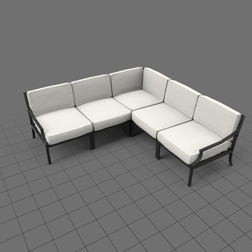 Metal frame patio sectional