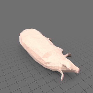 Stylized pig lying down