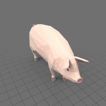 Stylized pig standing