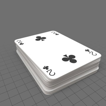 Blue playing cards with two on top