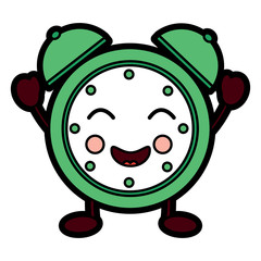 happy clock kawaii icon image vector illustration design 