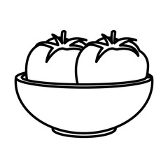 Tomatos on bowl icon vector illustration graphic design
