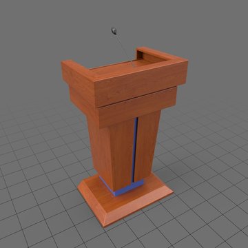 Modern wood podium with microphone