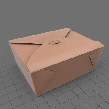 Folded takeout container