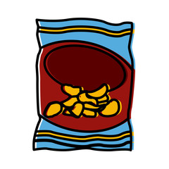 Potato chips bag icon vector illustration graphic design
