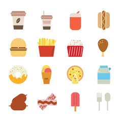 Fast food set vector