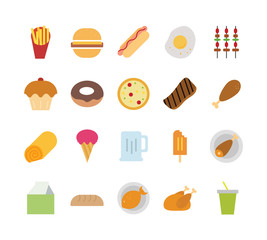 Fast food set vector