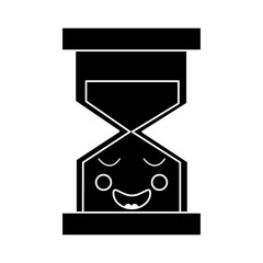 happy hourglass kawaii icon image vector illustration design   black and white