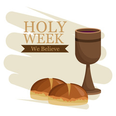 Holy week catholic tradition icon vector illustration graphic design