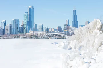 Fotobehang Winter in Chicago © pyzata