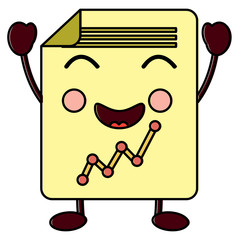 document sheet graph kawaii cartoon vector illustration