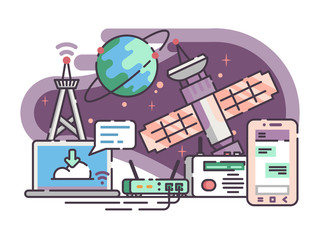 Space satellite for communication internet