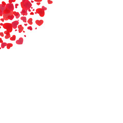 Red heart edge elements. Valentine's day background