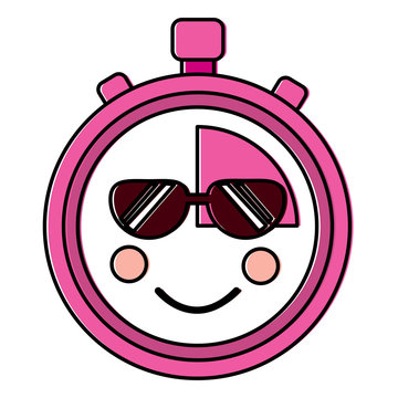 chronometer sunglasses  kawaii icon image vector illustration design 