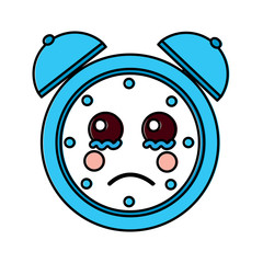 sad clock kawaii icon image vector illustration design 