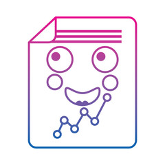 document sheet graph kawaii cartoon vector illustration color line gradient