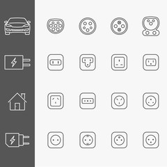 Electric outlet line icons.