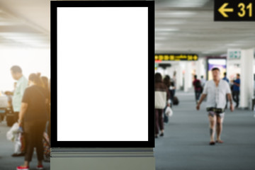 blank advertising billboard at airport.